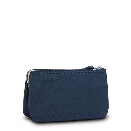 Kipling Creativity Large Pouch Bags Endless Blue Embossed | CA 2086KO